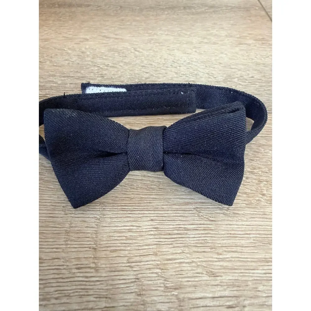 Stylish Boys Black Bow Tie - Easy Elastic Closure - 14 Inch